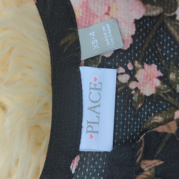 CHILDREN'S place Little Girls Black Floral Cardigan/ 4 - Picture 4 of 5